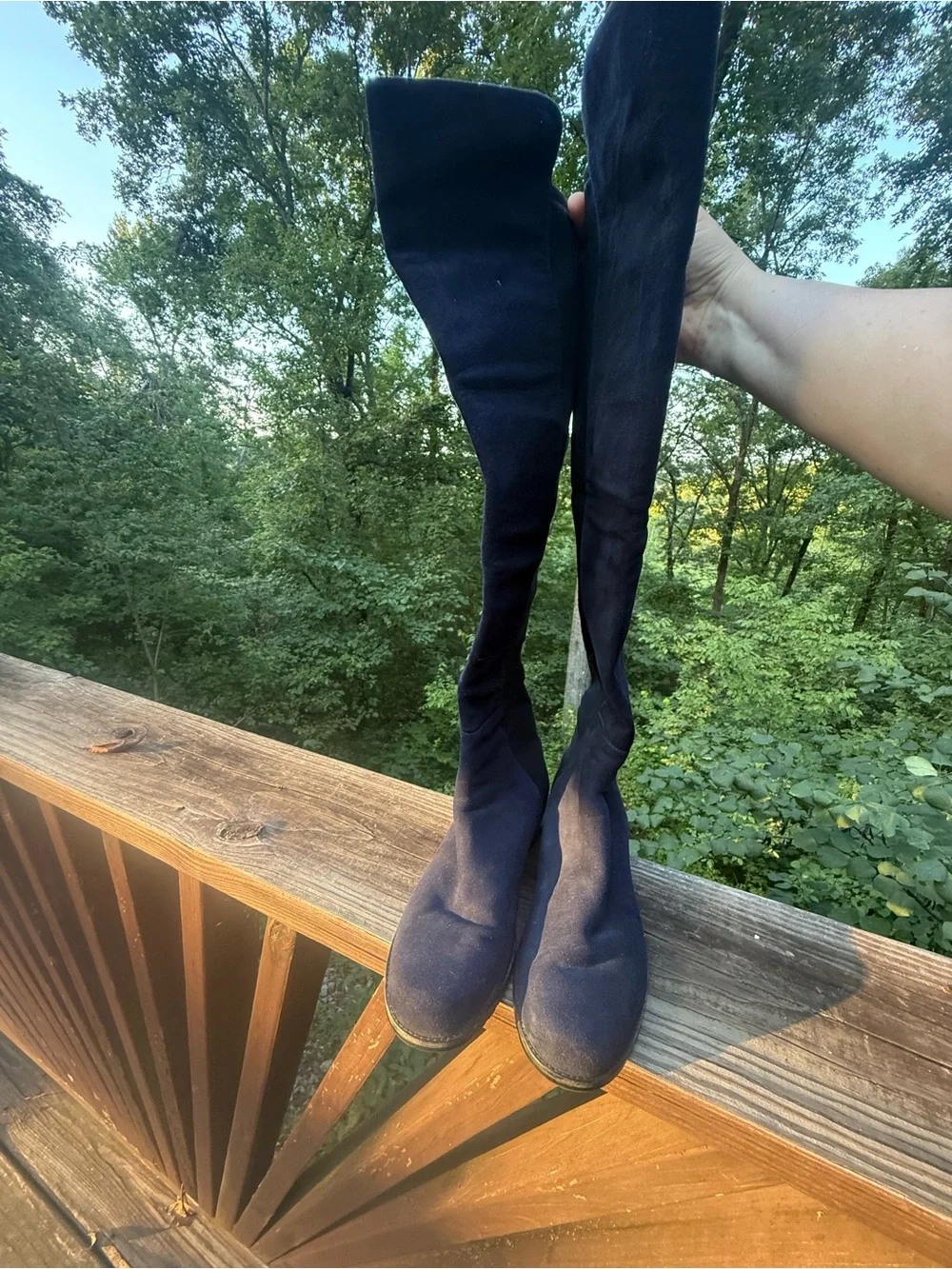 Stuart Weitzman 5050 Navy Suede Over-the-Knee Boots Size 9M